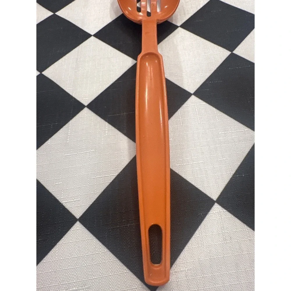 EKCO Orange Plastic Slotted Spoon Kitchen Utensil Cooking Serving Tool